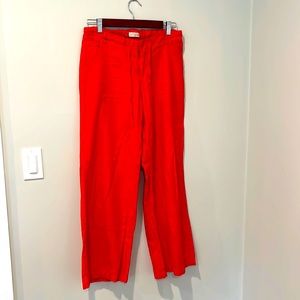 Red wide leg linen pants. Great condition